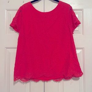 Jcrew Lace Overlay Top